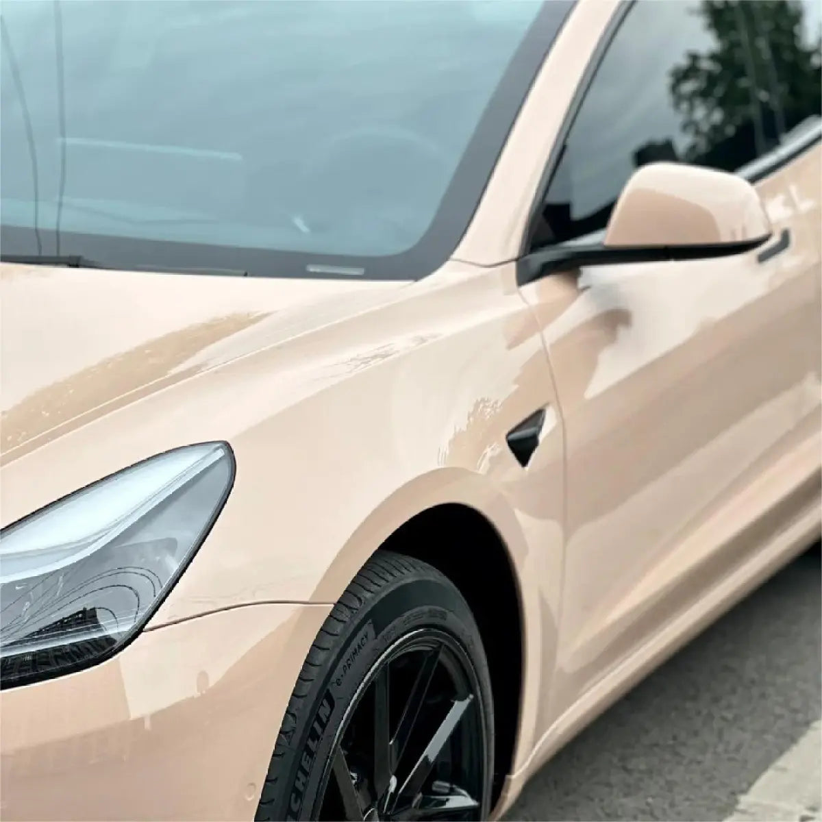 Gloss Super Shine Latte Car Vinyl Wrap PET