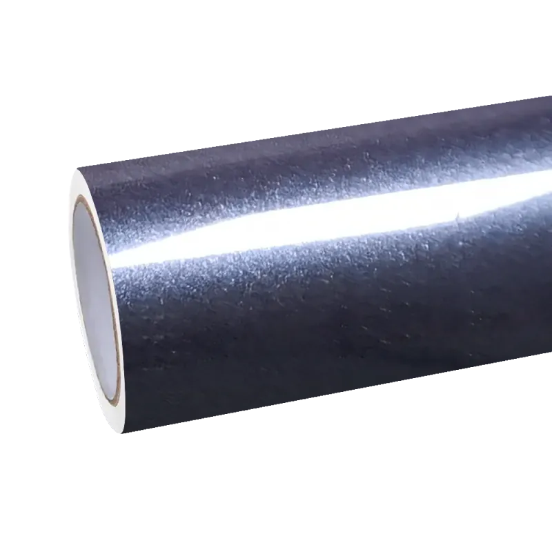 Gloss Metallic Blue Grey Car Vinyl Wrap