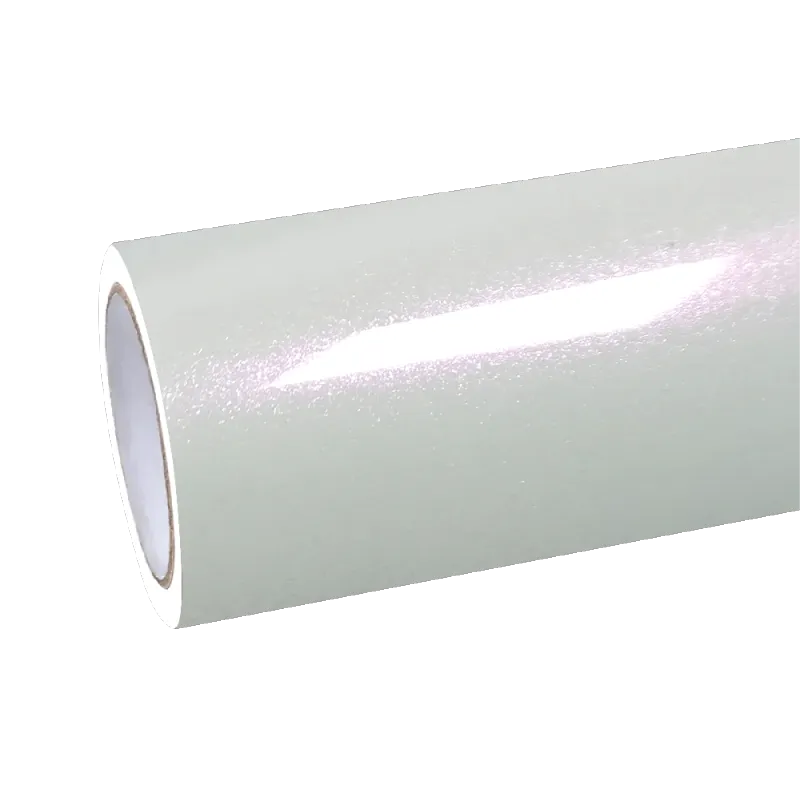Gloss Metallic Chameleon Diamond Pink White Car Vinyl Wrap