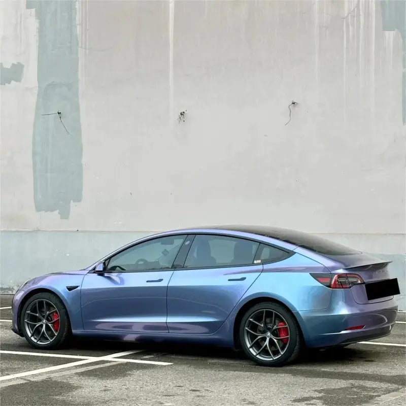 Gloss Metallic Chameleon Grey Purple Car Vinyl Wrap PET