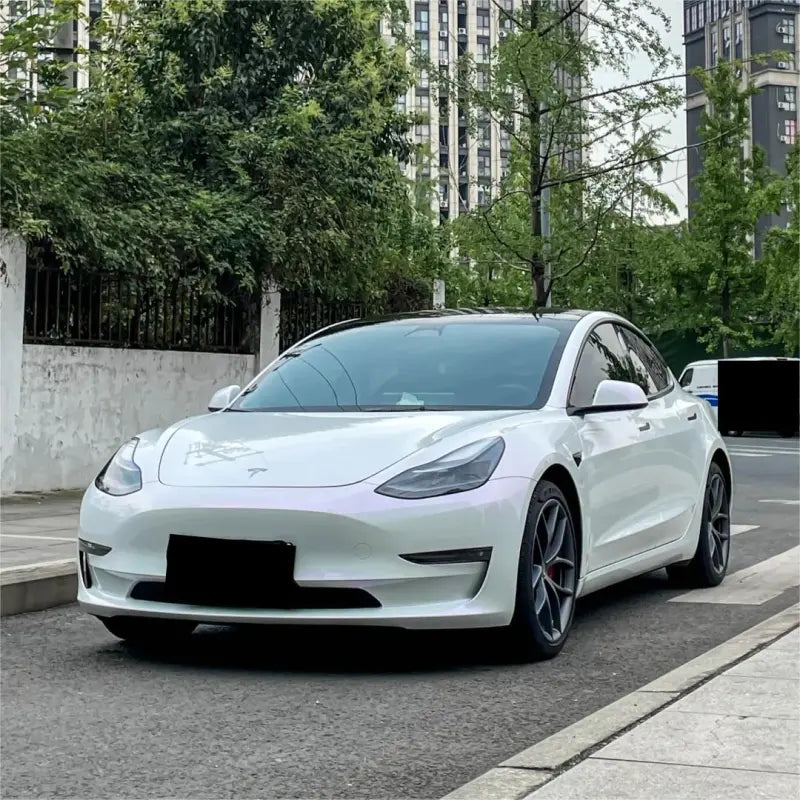 Gloss Chameleon Pearl Purple White Car Vinyl Wrap PET