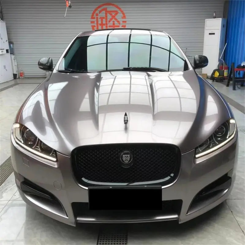 Gloss Metallic Combat Grey Car Vinyl Wrap PET
