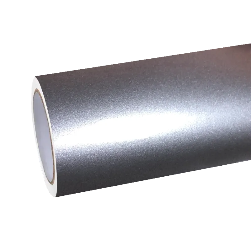 Gloss Metallic Combat Grey Car Vinyl Wrap PET