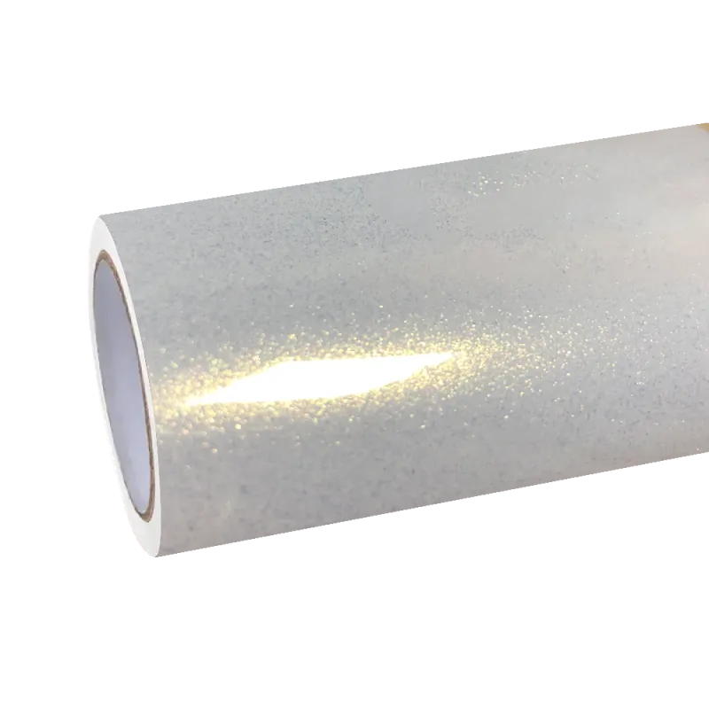 Gloss Metallic Diamond Chameleon Gold White Car Vinyl Wrap
