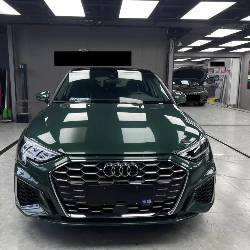 Gloss Metallic Forest Green Car Vinyl Wrap Audi
