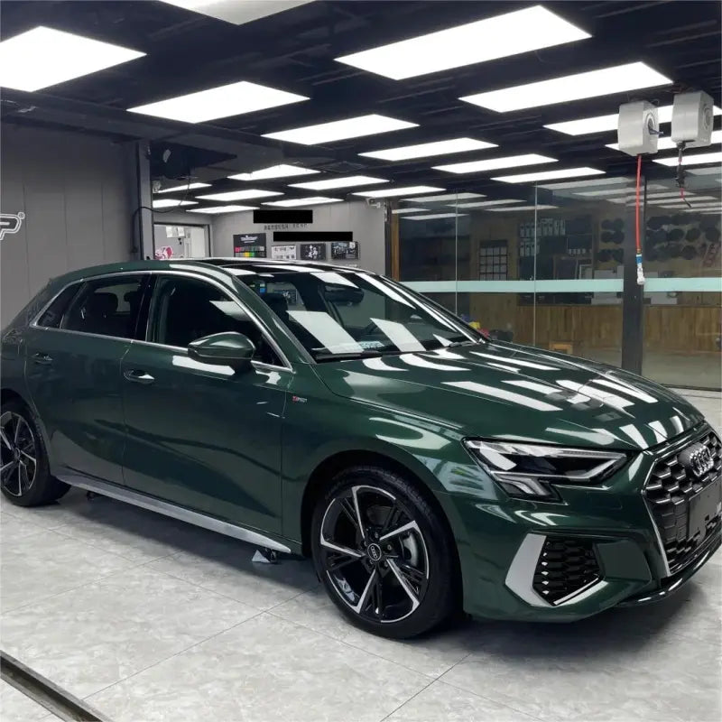 Gloss Metallic Forest Green Car Vinyl Wrap Audi