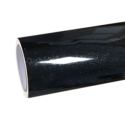 Gloss Metallic Glitter Black Car Vinyl Wrap PET