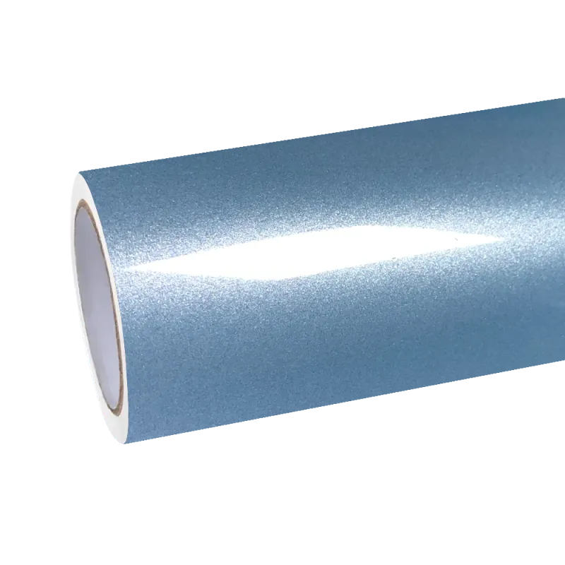 Gloss Metallic Porsche Ice Blue Car Vinyl Wrap PET