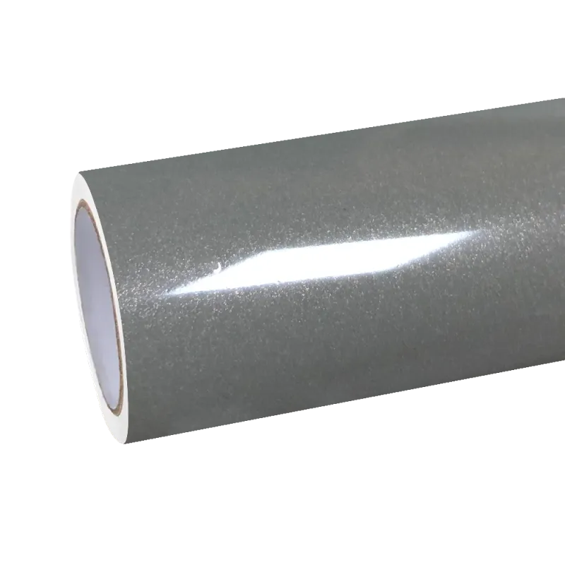 Gloss Metallic Jasper Grey Car Vinyl Wrap PET