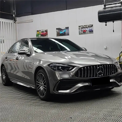Gloss Metallic Tungsten Black Car Vinyl Wrap PET