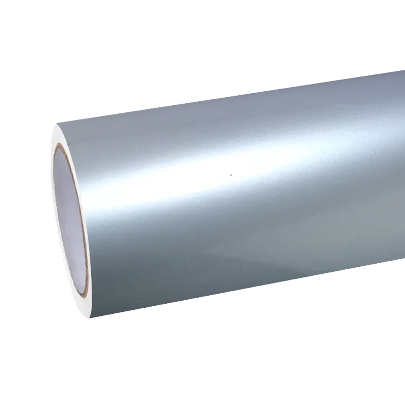 Gloss Metallic Liquid Grey Silver Car Vinyl Wrap PET
