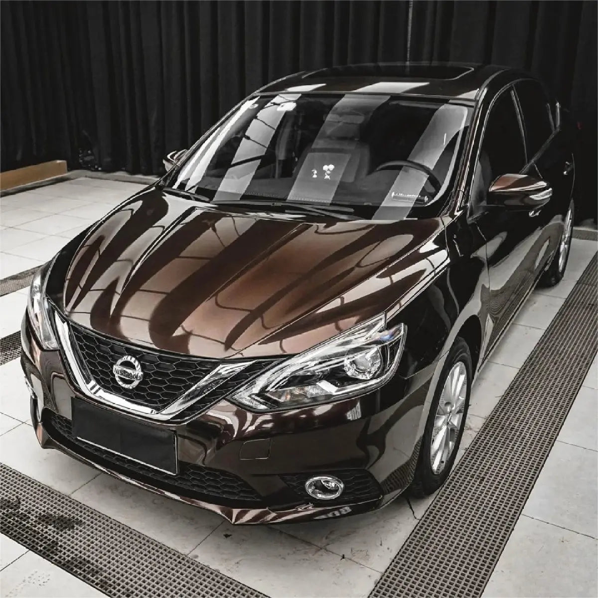 Gloss Metallic Mahogany Red Car Vinyl Wrap PET