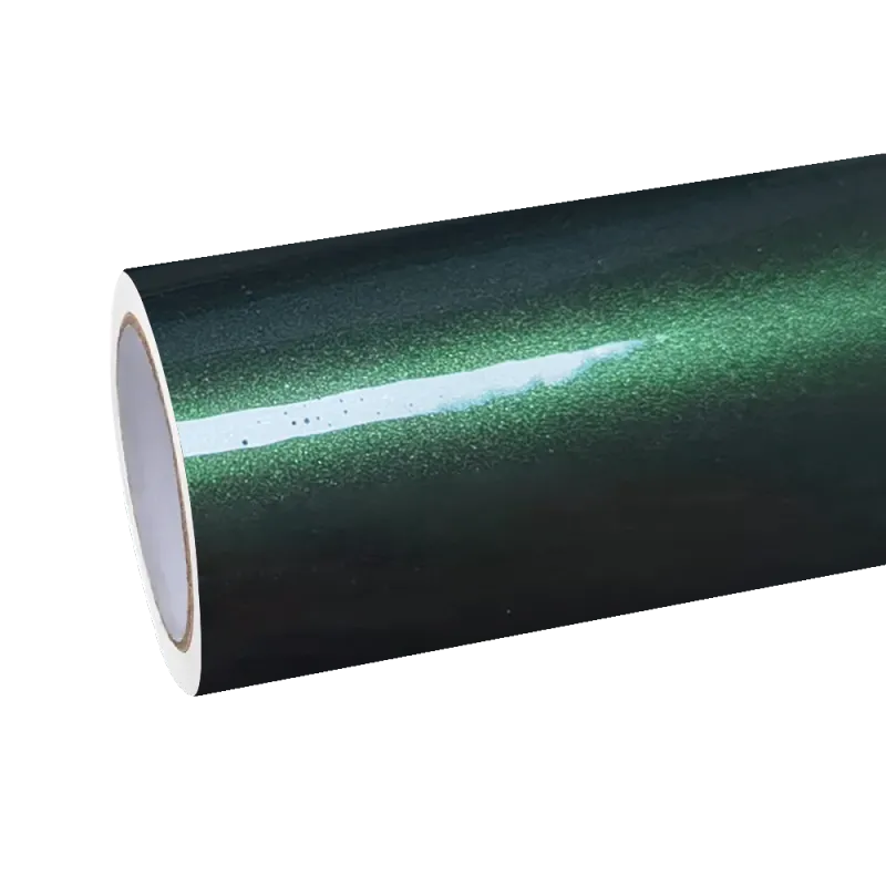 Glossy Paint Metalic Midnight Green Car Vinyl Wrap PET