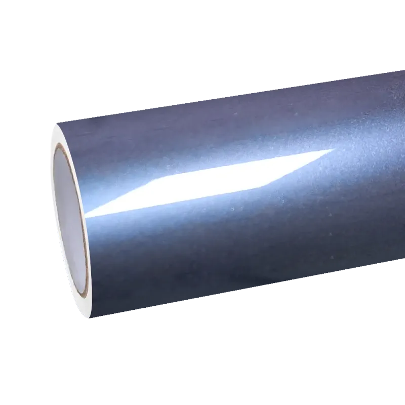 Gloss Metallic Navy Blue Car Vinyl Wrap PET