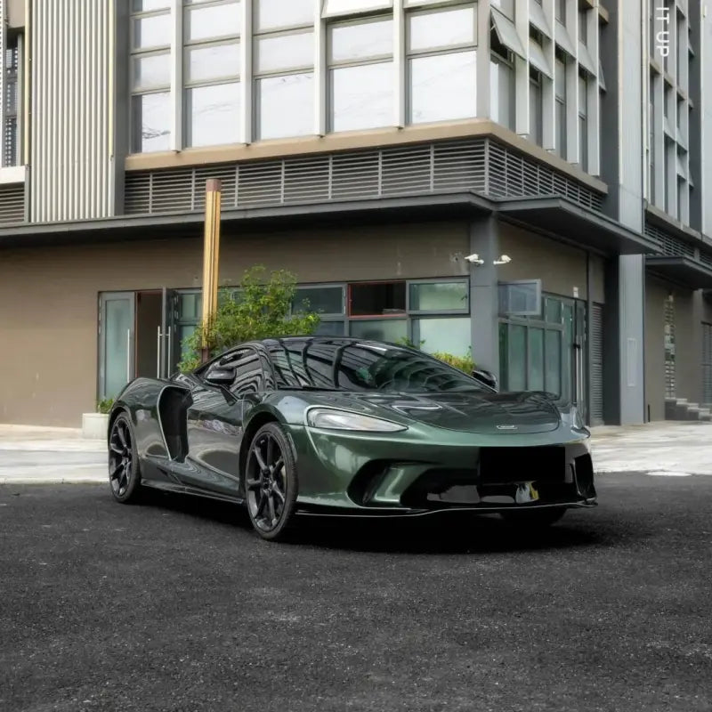 Gloss Metallic Oak Green Car Vinyl Wrap Porsche PET