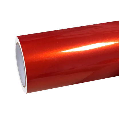 Gloss Metallic Paint Orange Car Vinyl Wrap PET