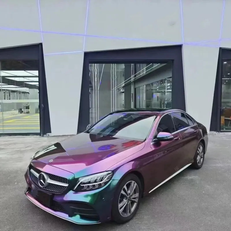 Gloss Metallic Prasinous Green Car Vinyl Wrap PET