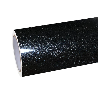 Gloss Metallic Sparkle Glitter Black Car Vinyl Wrap