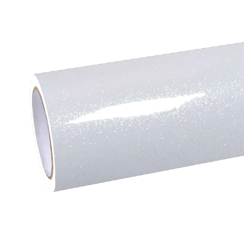 Gloss Metallic Sparkle Glitter White Car Vinyl Wrap Sale