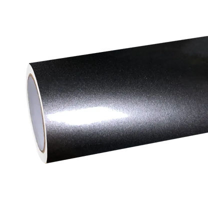 Gloss Metallic Steel Grey Car Vinyl Wrap PET