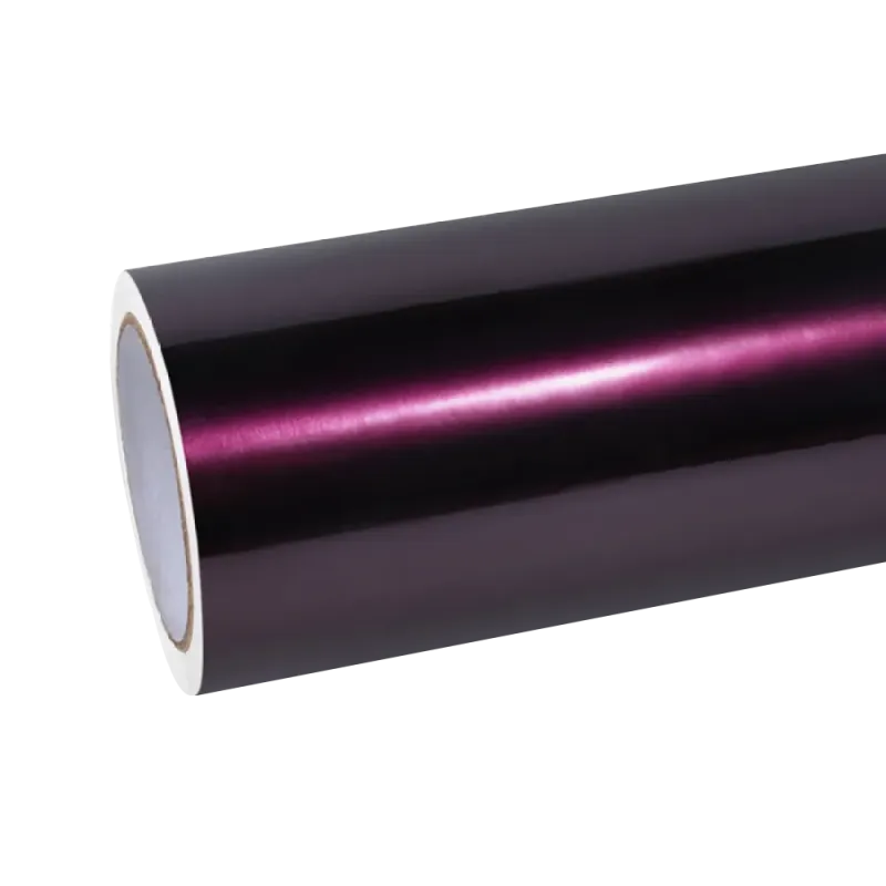 Gloss Metallic Midnight Red Car Vinyl Wrap PET