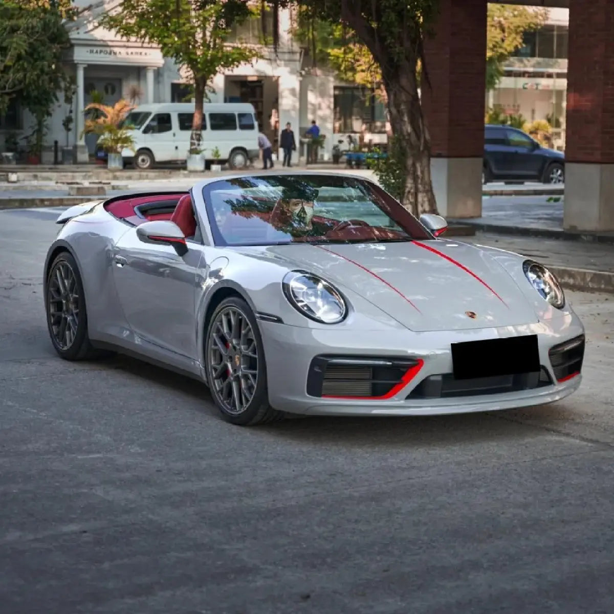 Gloss Porsche Grey Car Vinyl Wrap