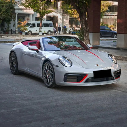 Gloss Porsche Grey Car Vinyl Wrap