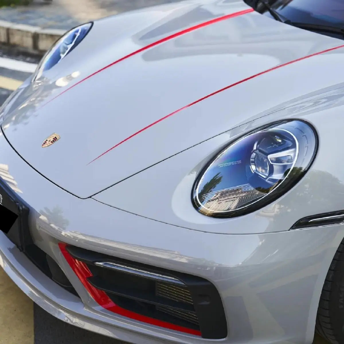 Gloss Porsche Grey Car Vinyl Wrap