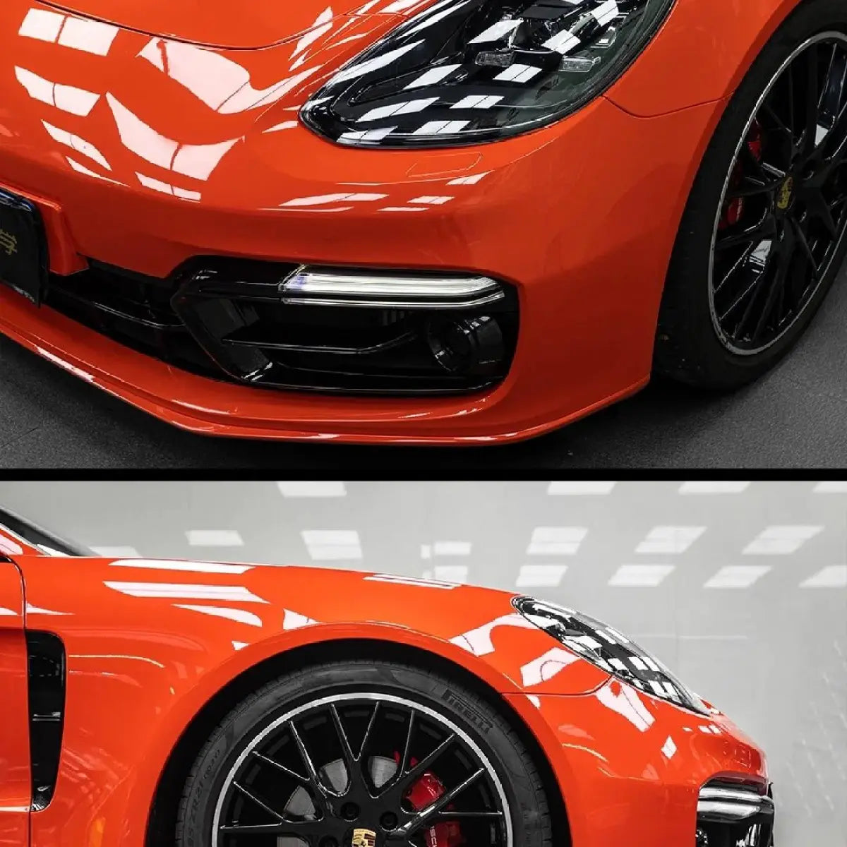 Gloss Porsche Orange Car Vinyl Wrap PET