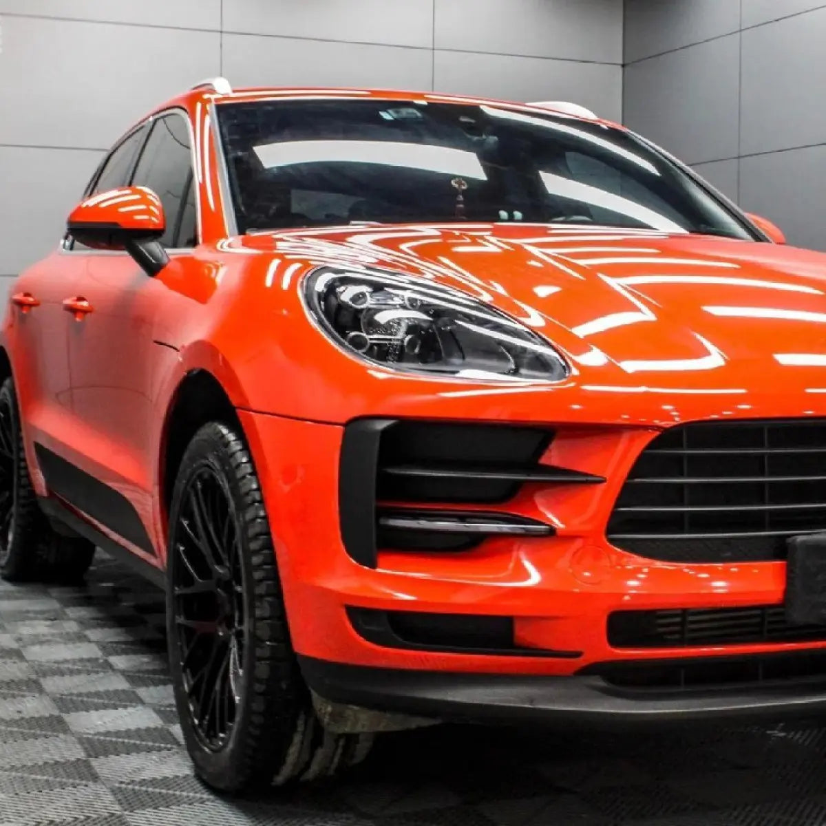 Gloss Porsche Orange Car Vinyl Wrap PET