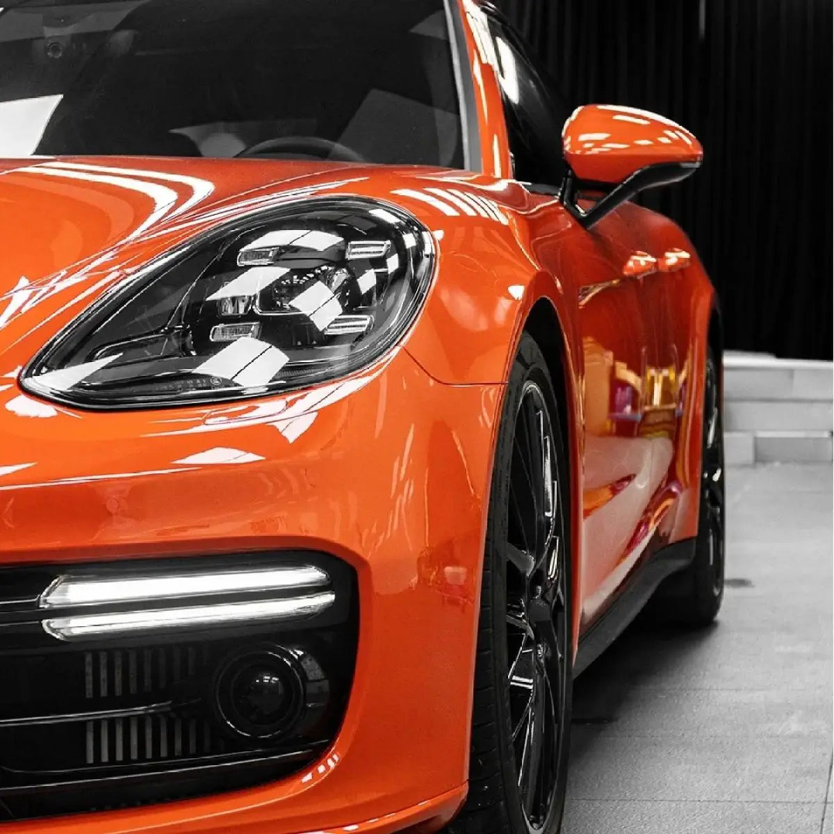 Gloss Porsche Orange Car Vinyl Wrap PET