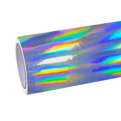 Gloss Silver Holographic Chrome Laser Car Vinyl Wrap PET