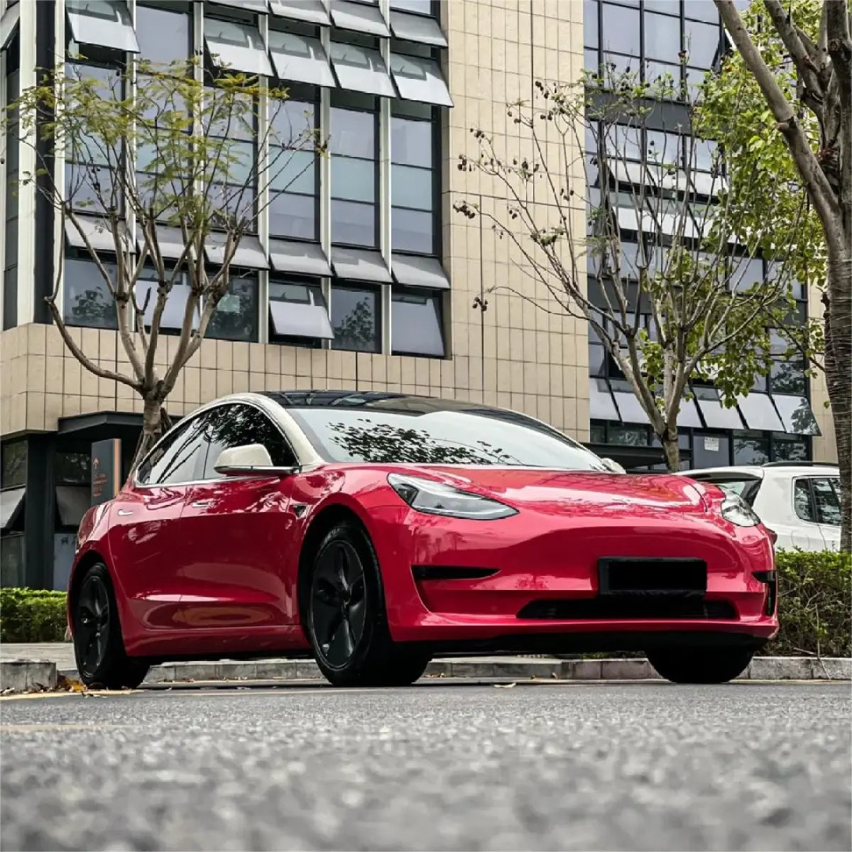 Gloss Strawberry Red Car Vinyl Wrap Sale