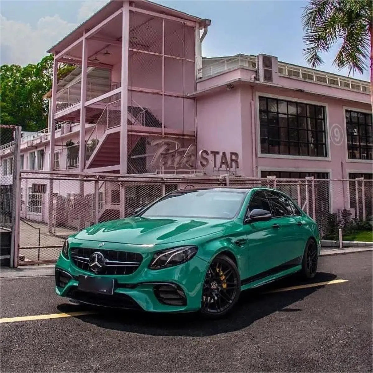 Gloss Vintage Green Car Vinyl Wrap