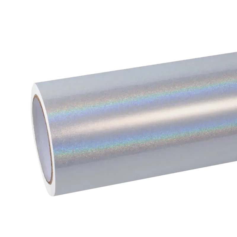 Gloss Metallic Rainbow Laser White Car Vinyl Wrap
