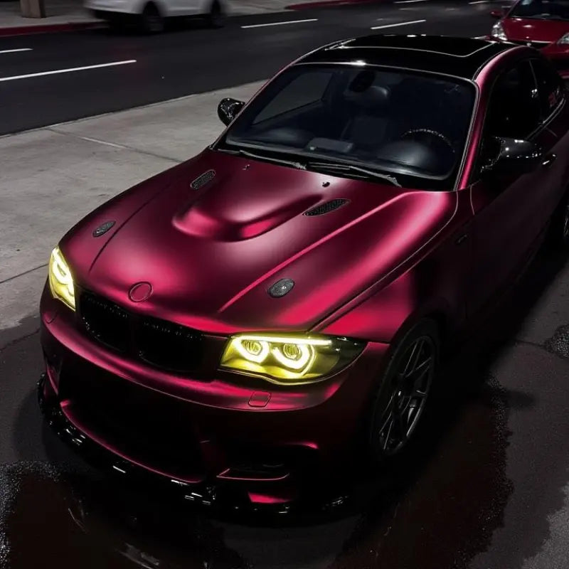 Matte Chrome Metallic Romance Red Car Vinyl Wrap