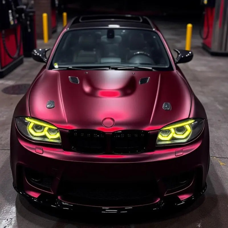 Matte Chrome Metallic Romance Red Car Vinyl Wrap