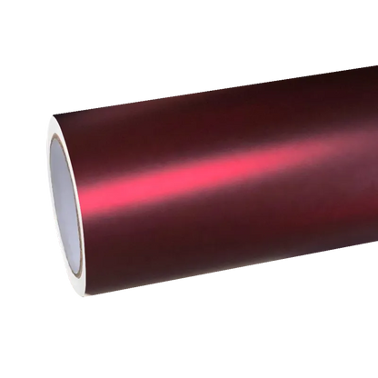 Matte Chrome Metallic Romance Red Car Vinyl Wrap