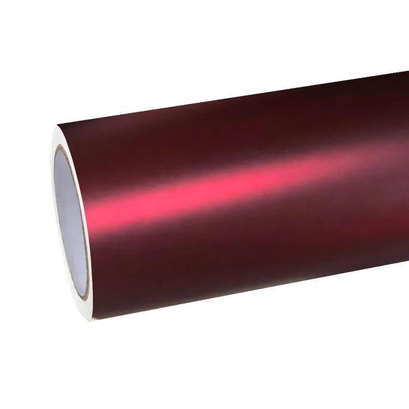 Matte Chrome Metallic Romance Red Car Vinyl Wrap