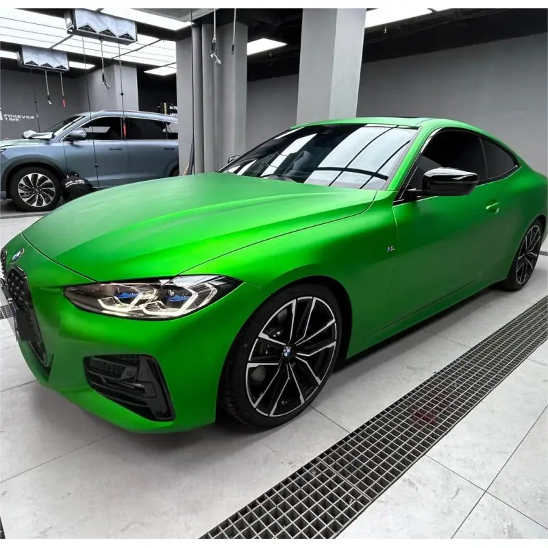 Matte Metallic Chrome Green Car Vinyl Wrap
