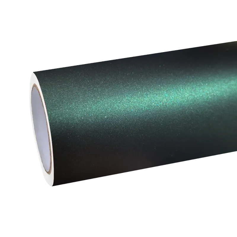 Matte Metallic Diamond Green Car Vinyl Wrap PET