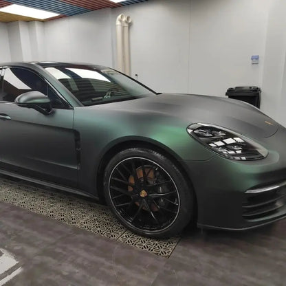 Matte Metallic Diamond Green Car Vinyl Wrap PET