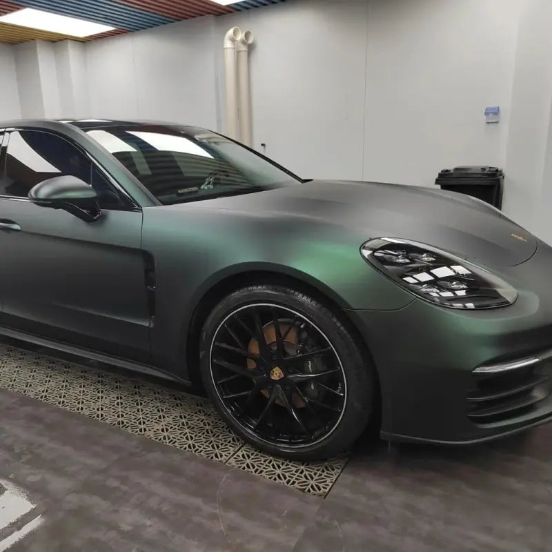 Matte Metallic Diamond Green Car Vinyl Wrap PET