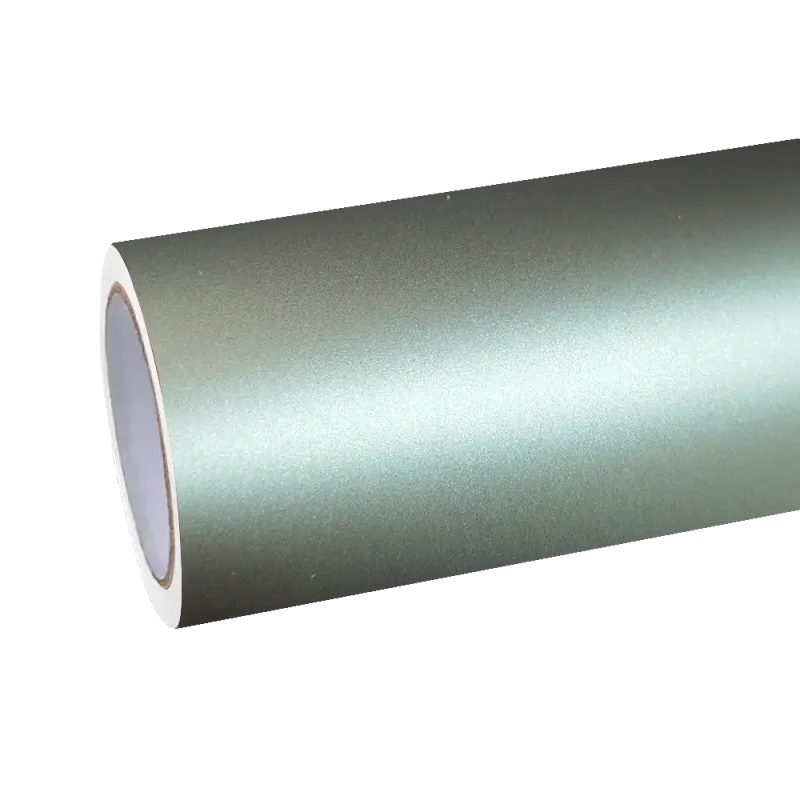 Matte Metallic Green Grey Car Vinyl Wrap