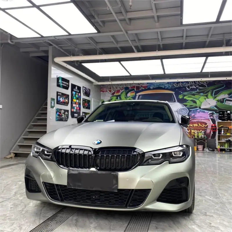 Matte Metallic Green Grey Car Vinyl Wrap