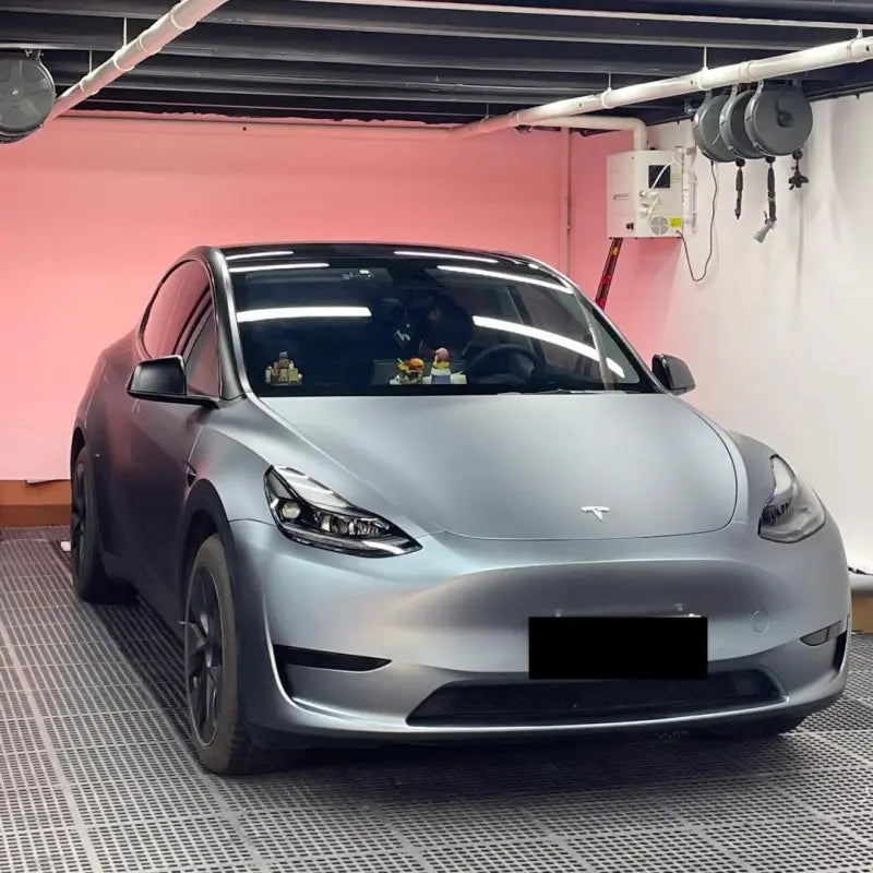 Matte Metallic Grey Blue Car Vinyl Wrap PET