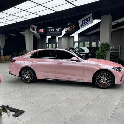 Matte Metallic Pearl Pink Car Vinyl Wrap PET