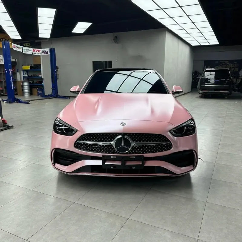 Matte Metallic Pearl Pink Car Vinyl Wrap PET
