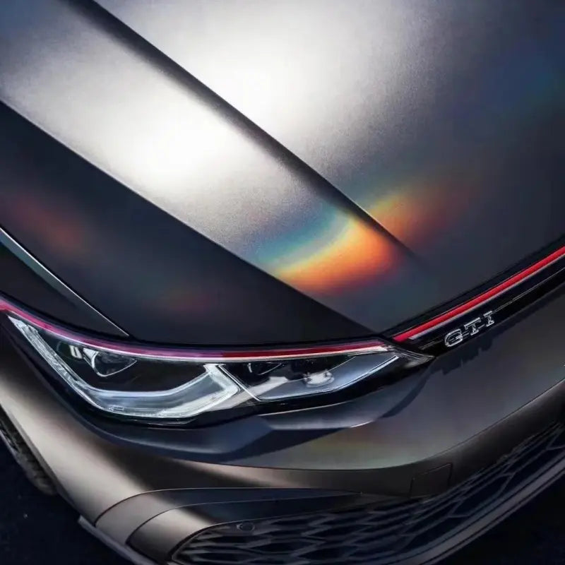Matte Rainbow Holographic Chrome Tungsten Car Vinyl Wrap PET