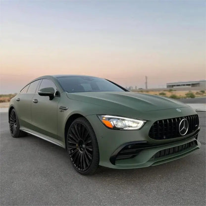 Matte Satin Khaki Dark Green Car Vinyl Wrap | Ultimate Flat Khaki Green Car Wrap PET